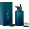 imageIRON FLASK Camping ampamp Hiking Hydration Flask with 3 Lids  Stainless Steel Double Walled ampamp Vacuum Insulated Water Bottle  Leak Proof ampamp BPA Free Dark Rainbow Straw  40 ozDark Night