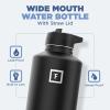 imageIRON FLASK Camping ampamp Hiking Hydration Flask with 3 Lids  Stainless Steel Double Walled ampamp Vacuum Insulated Water Bottle  Leak Proof ampamp BPA Free Dark Rainbow Straw  40 ozTwilight Blue