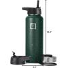 imageIRON FLASK Camping ampamp Hiking Hydration Flask with 3 Lids  Stainless Steel Double Walled ampamp Vacuum Insulated Water Bottle  Leak Proof ampamp BPA Free Dark Rainbow Straw  40 ozDark Pine Speckle