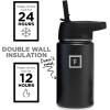 imageIRON FLASK Camping ampamp Hiking Hydration Flask with 3 Lids  Stainless Steel Double Walled ampamp Vacuum Insulated Water Bottle  Leak Proof ampamp BPA Free Dark Rainbow Straw  40 ozMidnight Black