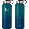 imageIRON FLASK Camping ampamp Hiking Hydration Flask with 3 Lids  Stainless Steel Double Walled ampamp Vacuum Insulated Water Bottle  Leak Proof ampamp BPA Free Dark Rainbow Straw  40 ozDark Night