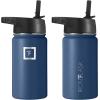 imageIRON FLASK Camping ampamp Hiking Hydration Flask with 3 Lids  Stainless Steel Double Walled ampamp Vacuum Insulated Water Bottle  Leak Proof ampamp BPA Free Dark Rainbow Straw  40 ozTwilight Blue
