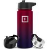 imageIRON FLASK Camping ampamp Hiking Hydration Flask with 3 Lids  Stainless Steel Double Walled ampamp Vacuum Insulated Water Bottle  Leak Proof ampamp BPA Free Dark Rainbow Straw  40 ozDark Rainbow
