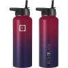 imageIRON FLASK Camping ampamp Hiking Hydration Flask with 3 Lids  Stainless Steel Double Walled ampamp Vacuum Insulated Water Bottle  Leak Proof ampamp BPA Free Dark Rainbow Straw  40 ozDark Rainbow