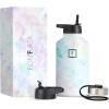 imageIRON FLASK Camping ampamp Hiking Hydration Flask with 3 Lids  Stainless Steel Double Walled ampamp Vacuum Insulated Water Bottle  Leak Proof ampamp BPA Free Dark Rainbow Straw  40 ozPearl