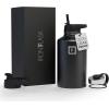 imageIRON FLASK Camping ampamp Hiking Hydration Flask with 3 Lids  Stainless Steel Double Walled ampamp Vacuum Insulated Water Bottle  Leak Proof ampamp BPA Free Dark Rainbow Straw  40 ozMidnight Black
