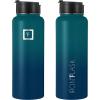 imageIRON FLASK Camping ampamp Hiking Hydration Flask with 3 Lids  Stainless Steel Double Walled ampamp Vacuum Insulated Water Bottle  Leak Proof ampamp BPA Free Dark Rainbow Straw  40 ozDark Night