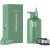 imageIRON FLASK Camping ampamp Hiking Hydration Flask with 3 Lids  Stainless Steel Double Walled ampamp Vacuum Insulated Water Bottle  Leak Proof ampamp BPA Free Dark Rainbow Straw  40 ozSage