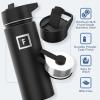 imageIRON FLASK Camping ampamp Hiking Hydration Flask with 3 Lids  Stainless Steel Double Walled ampamp Vacuum Insulated Water Bottle  Leak Proof ampamp BPA Free Dark Rainbow Straw  40 ozCotton Candy