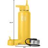 imageIRON FLASK Camping ampamp Hiking Hydration Flask with 3 Lids  Stainless Steel Double Walled ampamp Vacuum Insulated Water Bottle  Leak Proof ampamp BPA Free Dark Rainbow Straw  40 ozHoney Yellow