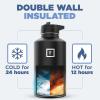 imageIRON FLASK Camping ampamp Hiking Hydration Flask with 3 Lids  Stainless Steel Double Walled ampamp Vacuum Insulated Water Bottle  Leak Proof ampamp BPA Free Dark Rainbow Straw  40 ozWinter White