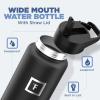 imageIRON FLASK Camping ampamp Hiking Hydration Flask with 3 Lids  Stainless Steel Double Walled ampamp Vacuum Insulated Water Bottle  Leak Proof ampamp BPA Free Dark Rainbow Straw  40 ozWinter White