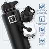 imageIRON FLASK Camping ampamp Hiking Hydration Flask with 3 Lids  Stainless Steel Double Walled ampamp Vacuum Insulated Water Bottle  Leak Proof ampamp BPA Free 32 OzSteel Twilight