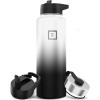 imageIRON FLASK Camping ampamp Hiking Hydration Flask with 3 Lids  Stainless Steel Double Walled ampamp Vacuum Insulated Water Bottle  Leak Proof ampamp BPA Free Dark Rainbow Straw  40 ozDay  Night