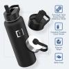 imageIRON FLASK Camping ampamp Hiking Hydration Flask with 3 Lids  Stainless Steel Double Walled ampamp Vacuum Insulated Water Bottle  Leak Proof ampamp BPA Free Dark Rainbow Straw  40 ozWinter White