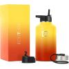 imageIRON FLASK Camping ampamp Hiking Hydration Flask with 3 Lids  Stainless Steel Double Walled ampamp Vacuum Insulated Water Bottle  Leak Proof ampamp BPA Free Dark Rainbow Straw  40 ozFire