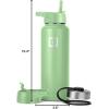 imageIRON FLASK Camping ampamp Hiking Hydration Flask with 3 Lids  Stainless Steel Double Walled ampamp Vacuum Insulated Water Bottle  Leak Proof ampamp BPA Free Dark Rainbow Straw  40 ozApple Green
