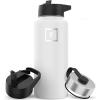 imageIRON FLASK Camping ampamp Hiking Hydration Flask with 3 Lids  Stainless Steel Double Walled ampamp Vacuum Insulated Water Bottle  Leak Proof ampamp BPA Free 32 OzWinter White