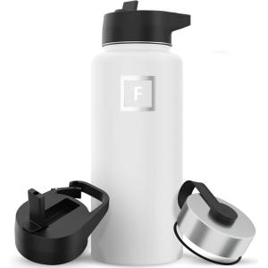 imageIRON FLASK Camping ampamp Hiking Hydration Flask with 3 Lids  Stainless Steel Double Walled ampamp Vacuum Insulated Water Bottle  Leak Proof ampamp BPA Free 32 OzWinter White