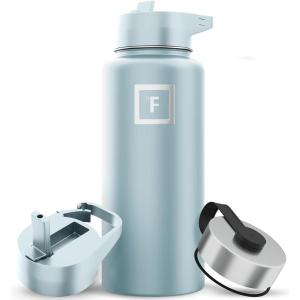 imageIRON FLASK Camping ampamp Hiking Hydration Flask with 3 Lids  Stainless Steel Double Walled ampamp Vacuum Insulated Water Bottle  Leak Proof ampamp BPA Free 32 OzMorning Mist