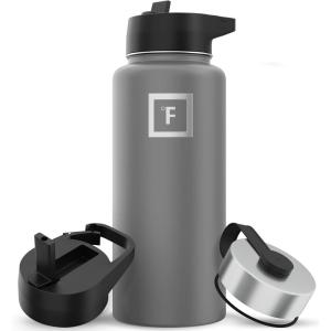 imageIRON FLASK Camping ampamp Hiking Hydration Flask with 3 Lids  Stainless Steel Double Walled ampamp Vacuum Insulated Water Bottle  Leak Proof ampamp BPA Free 32 OzGraphite