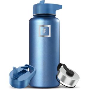 imageIRON FLASK Camping ampamp Hiking Hydration Flask with 3 Lids  Stainless Steel Double Walled ampamp Vacuum Insulated Water Bottle  Leak Proof ampamp BPA Free 32 OzSteel Twilight