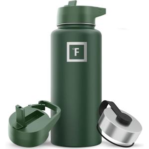 imageIRON FLASK Camping ampamp Hiking Hydration Flask with 3 Lids  Stainless Steel Double Walled ampamp Vacuum Insulated Water Bottle  Leak Proof ampamp BPA Free 32 OzSage