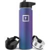 imageIRON FLASK Camping ampamp Hiking Hydration Flask with 3 Lids  Stainless Steel Double Walled ampamp Vacuum Insulated Water Bottle  Leak Proof ampamp BPA Free Day ampamp Night Straw  22 ozAurora