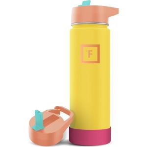 imageIRON FLASK Camping ampamp Hiking Hydration Flask with 3 Lids  Stainless Steel Double Walled ampamp Vacuum Insulated Water Bottle  Leak Proof ampamp BPA Free Day ampamp Night Straw  22 ozCaribbean Heat