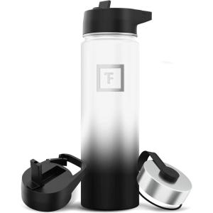 imageIRON FLASK Camping ampamp Hiking Hydration Flask with 3 Lids  Stainless Steel Double Walled ampamp Vacuum Insulated Water Bottle  Leak Proof ampamp BPA Free Day ampamp Night Straw  22 ozDay  Night