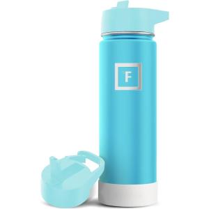 imageIRON FLASK Camping ampamp Hiking Hydration Flask with 3 Lids  Stainless Steel Double Walled ampamp Vacuum Insulated Water Bottle  Leak Proof ampamp BPA Free Day ampamp Night Straw  22 ozAzure Mist