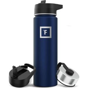 imageIRON FLASK Camping ampamp Hiking Hydration Flask with 3 Lids  Stainless Steel Double Walled ampamp Vacuum Insulated Water Bottle  Leak Proof ampamp BPA Free Day ampamp Night Straw  22 ozTwilight Blue