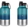imageIRON FLASK Portable Dog Water Bottle ampamp Bowl  AllinOne Travel Accessories Pet Food ampamp Liquids for Car Hiking Camping  LeakProof Double Walled Insulated  32 oz 2 Dog Bowls  Midnight BlackDark Night