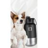 imageIRON FLASK Portable Dog Water Bottle ampamp Bowl  AllinOne Travel Accessories Pet Food ampamp Liquids for Car Hiking Camping  LeakProof Double Walled Insulated  32 oz 2 Dog Bowls  Midnight BlackDark Night