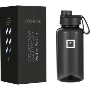 imageIRON FLASK Clear Tritan Trekker Water Bottle with Chug Lid  Leak Proof ampamp Lightweight for Gym Hiking Sports  Dishwasher Safe BPA Free Plastic  Bubble Gum 32 OzBlack