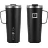 imageIRON FLASK Grip Coffee Mug  Leak Proof Vacuum Insulated Stainless Steel Bottle Double Walled Thermo Travel Hot Cold Water Metal Canteen  Timber 16 Oz  Classic BottomMidnight Black