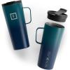 imageIRON FLASK Grip Coffee Mug  Leak Proof Vacuum Insulated Stainless Steel Bottle Double Walled Thermo Travel Hot Cold Water Metal Canteen  Timber 16 Oz  Classic BottomDark Night