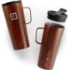 imageIRON FLASK Grip Coffee Mug  Leak Proof Vacuum Insulated Stainless Steel Bottle Double Walled Thermo Travel Hot Cold Water Metal Canteen  Timber 16 Oz  Classic BottomTimber