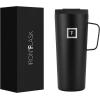 imageIRON FLASK Grip Coffee Mug  Leak Proof Vacuum Insulated Stainless Steel Bottle Double Walled Thermo Travel Hot Cold Water Metal Canteen  Timber 16 Oz  Classic BottomMidnight Black