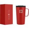 imageIRON FLASK Grip Novelty Coffee Mug  Leak Proof Vacuum Insulated Stainless Steel Bottle Double Walled Thermo Travel Hot Cold Water Metal Canteen  Aurora 24 Oz  Rubber BottomFire Red