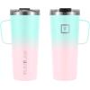 imageIRON FLASK Grip Novelty Coffee Mug  Leak Proof Vacuum Insulated Stainless Steel Bottle Double Walled Thermo Travel Hot Cold Water Metal Canteen  Aurora 24 Oz  Rubber BottomBubble Gum