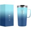 imageIRON FLASK Grip Novelty Coffee Mug  Leak Proof Vacuum Insulated Stainless Steel Bottle Double Walled Thermo Travel Hot Cold Water Metal Canteen  Blue Waves 16 Oz  Rubber BottomBlue Waves
