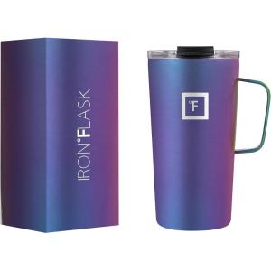 imageIRON FLASK Grip Coffee Mug  Leak Proof Vacuum Insulated Stainless Steel Bottle Double Walled Thermo Travel Hot Cold Water Metal Canteen  Timber 16 Oz  Classic BottomAurora