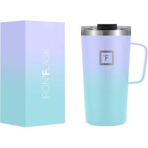 imageIRON FLASK Grip Coffee Mug  Leak Proof Vacuum Insulated Stainless Steel Bottle Double Walled Thermo Travel Hot Cold Water Metal Canteen  Timber 16 Oz  Classic BottomCotton Candy