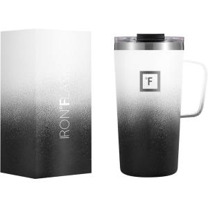 imageIRON FLASK Grip Coffee Mug  Leak Proof Vacuum Insulated Stainless Steel Bottle Double Walled Thermo Travel Hot Cold Water Metal Canteen  Timber 16 Oz  Classic BottomDay  Night