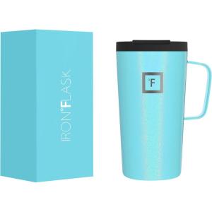 imageIRON FLASK Grip Coffee Mug 2016 Oz Leak Proof Vacuum Insulated Stainless Steel Bottle Double Walled Thermo Travel Hot Cold Water Metal Canteen  Arctic Glow