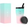 imageIRON FLASK Insulated Rover Tumbler wLid ampamp Straw  Leak Proof ampamp Stainless Steel Bottle for Hot ampamp Cold Drinks  Coffee Travel Mug Water Metal Canteen Thermal Cup  Bubble Gum 24 OzBubble Gum