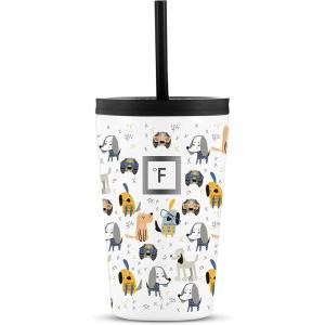 imageIRON FLASK 12oz Kids Tumblers with Lids ampamp Straws Cup Double Walled Vacuum Insulated Stainless Steel Cups for Hot ampamp Cold Drinks  NonSlip Splash ampamp Spill Proof  Puppy LandPuppy Land