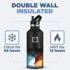 imageIRON FLASK Camping ampamp Hiking Hydration Canteens  3 Lids Narrow Straw Lid Leak Proof Vacuum Insulated Stainless Steel  Hot ampamp Cold Double Walled Sports Water Bottle  Graphite 16 OzRose Gold