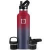 imageIRON FLASK Camping ampamp Hiking Hydration Canteens  3 Lids Narrow Straw Lid Leak Proof Vacuum Insulated Stainless Steel  Hot ampamp Cold Double Walled Sports Water Bottle  Graphite 16 OzDark Rainbow